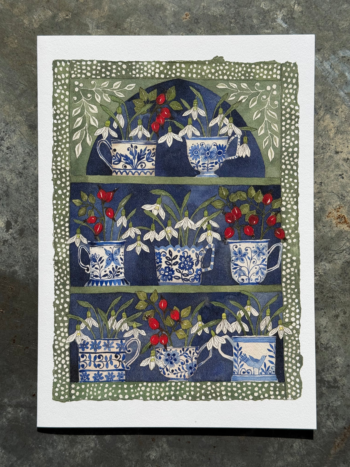 A5 ‘Snowdrops & Rosehips’ Greetings Cards (4 in a pack)