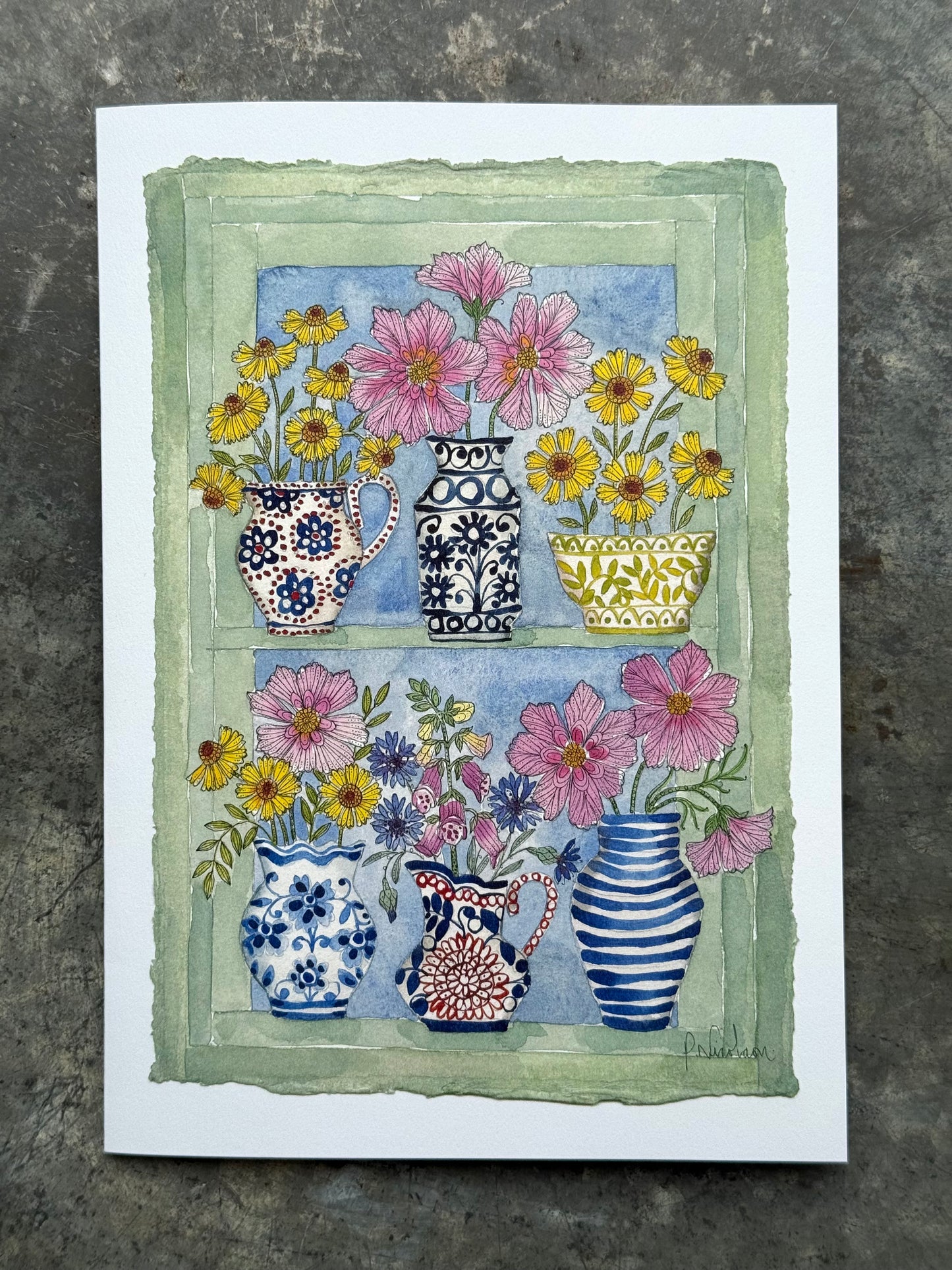 4 Pack of A5 ‘Summer Flowers’ Greetings card