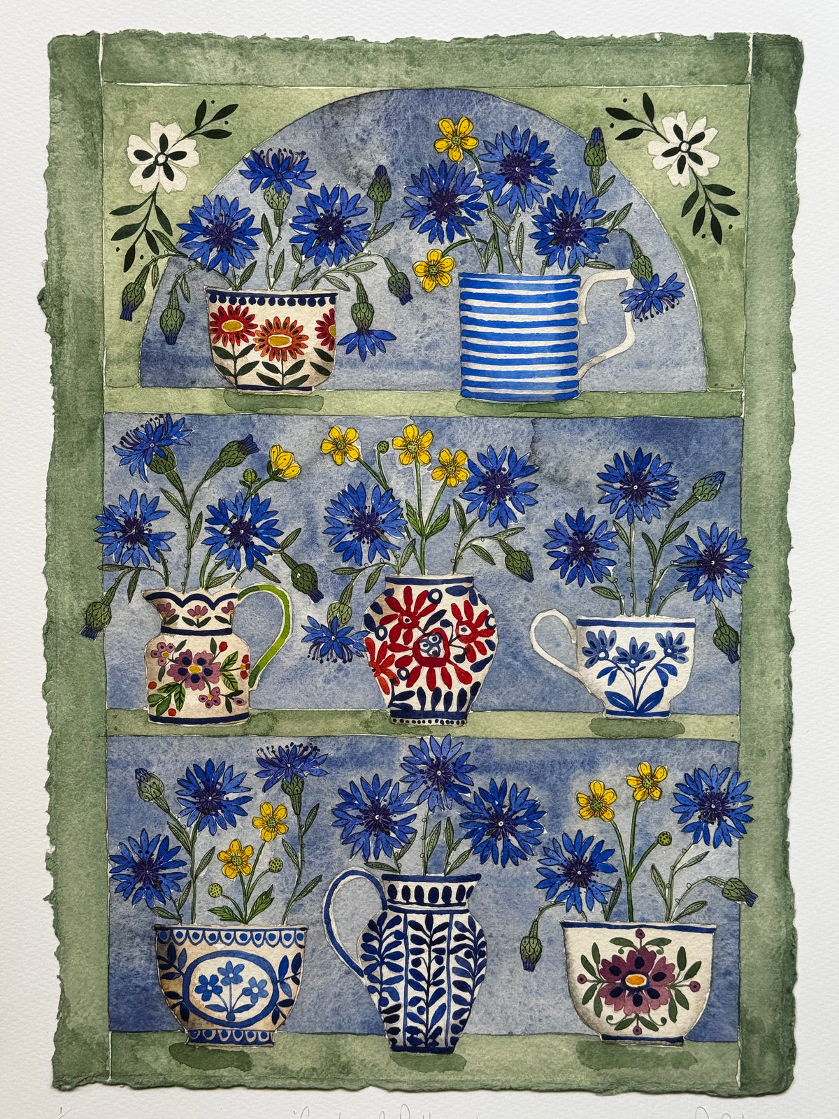 A3 Limited Edition, Cornflowers & Buttercups, Giclee Print.