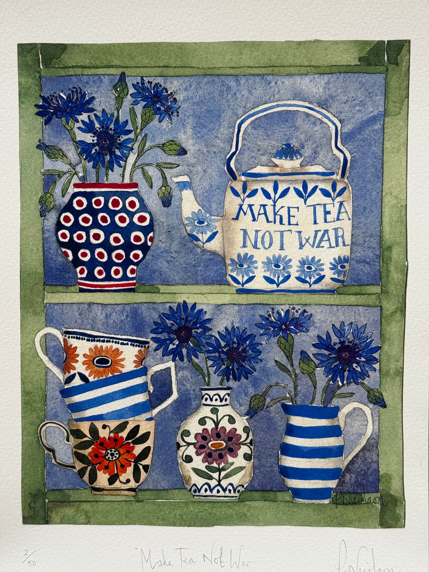 A4 Limited Edition, Make Tea Not War, Giclee Print