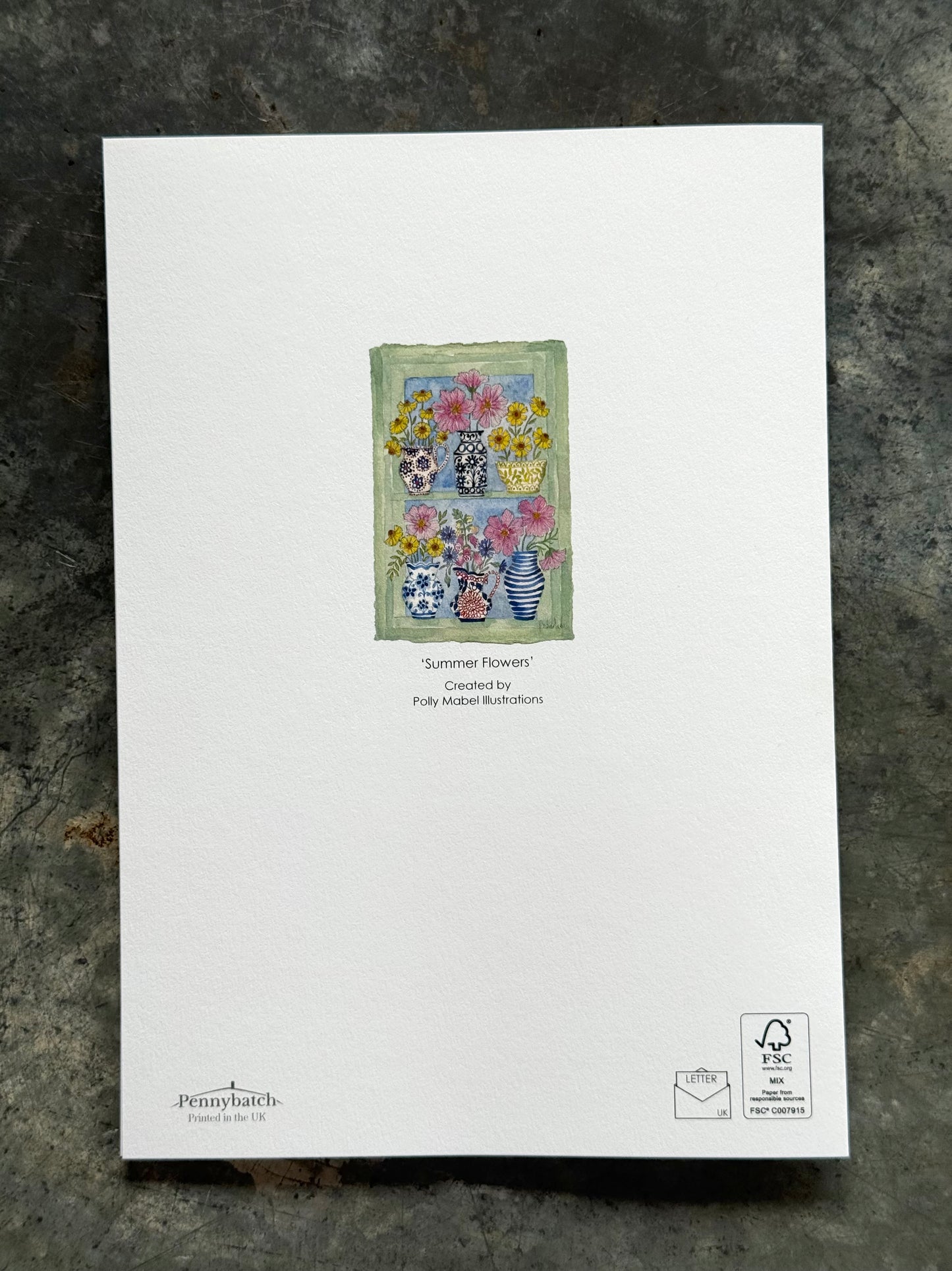 4 Pack of A5 ‘Summer Flowers’ Greetings card