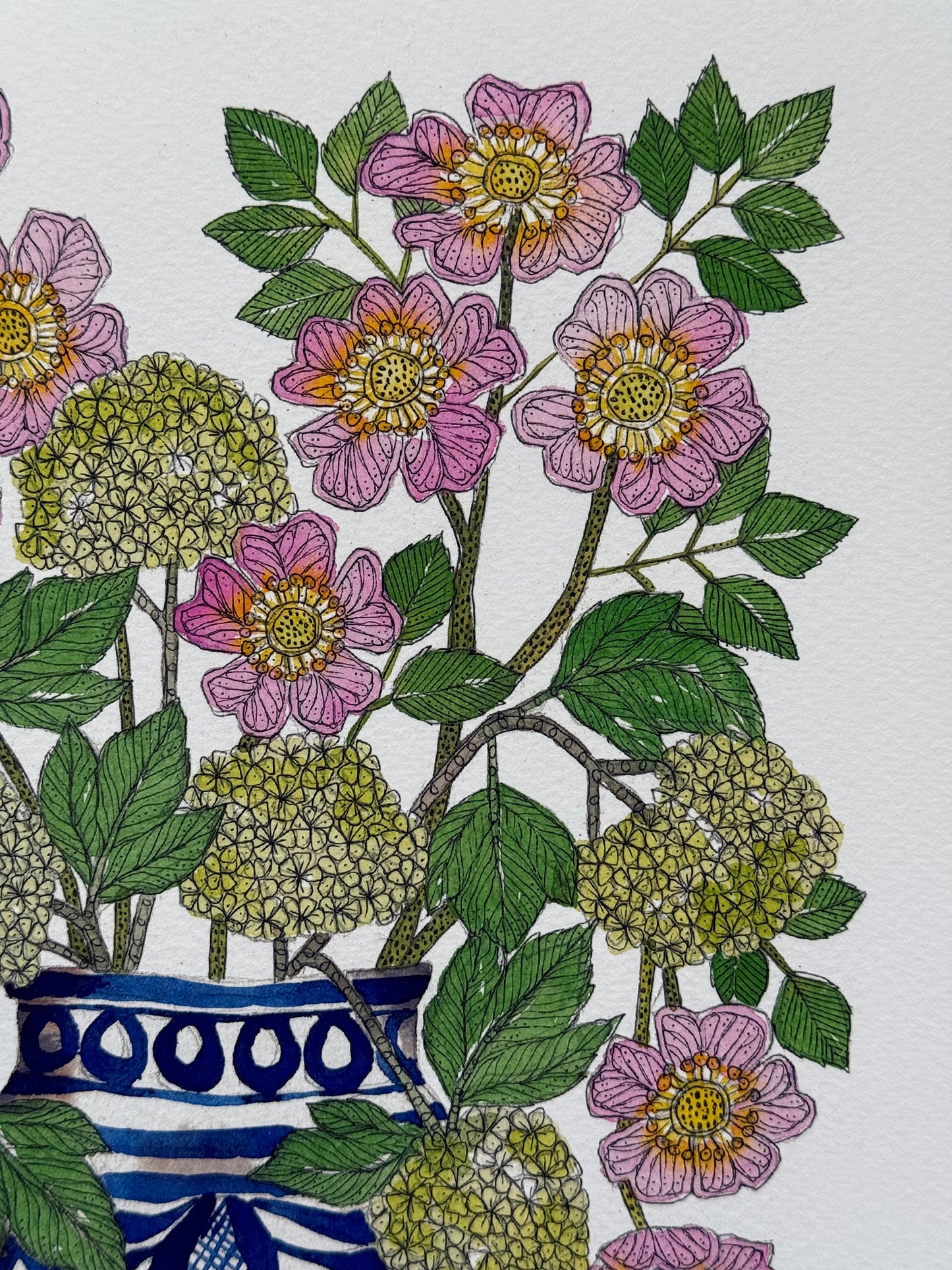 A4 'Dog Rose & Viburnum Limited Edition Giclee Print
