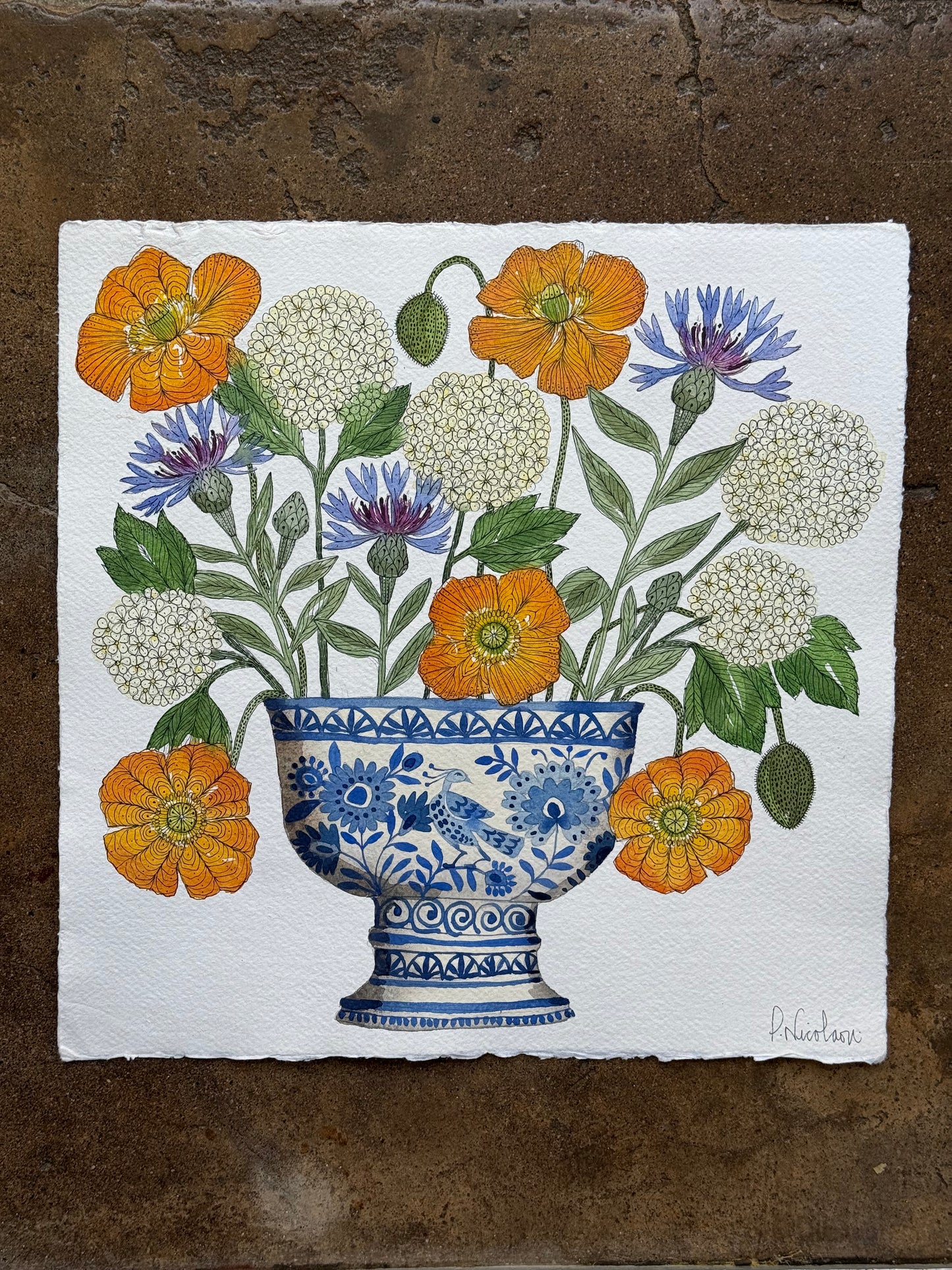 Original, Watercolour Spring Flowers