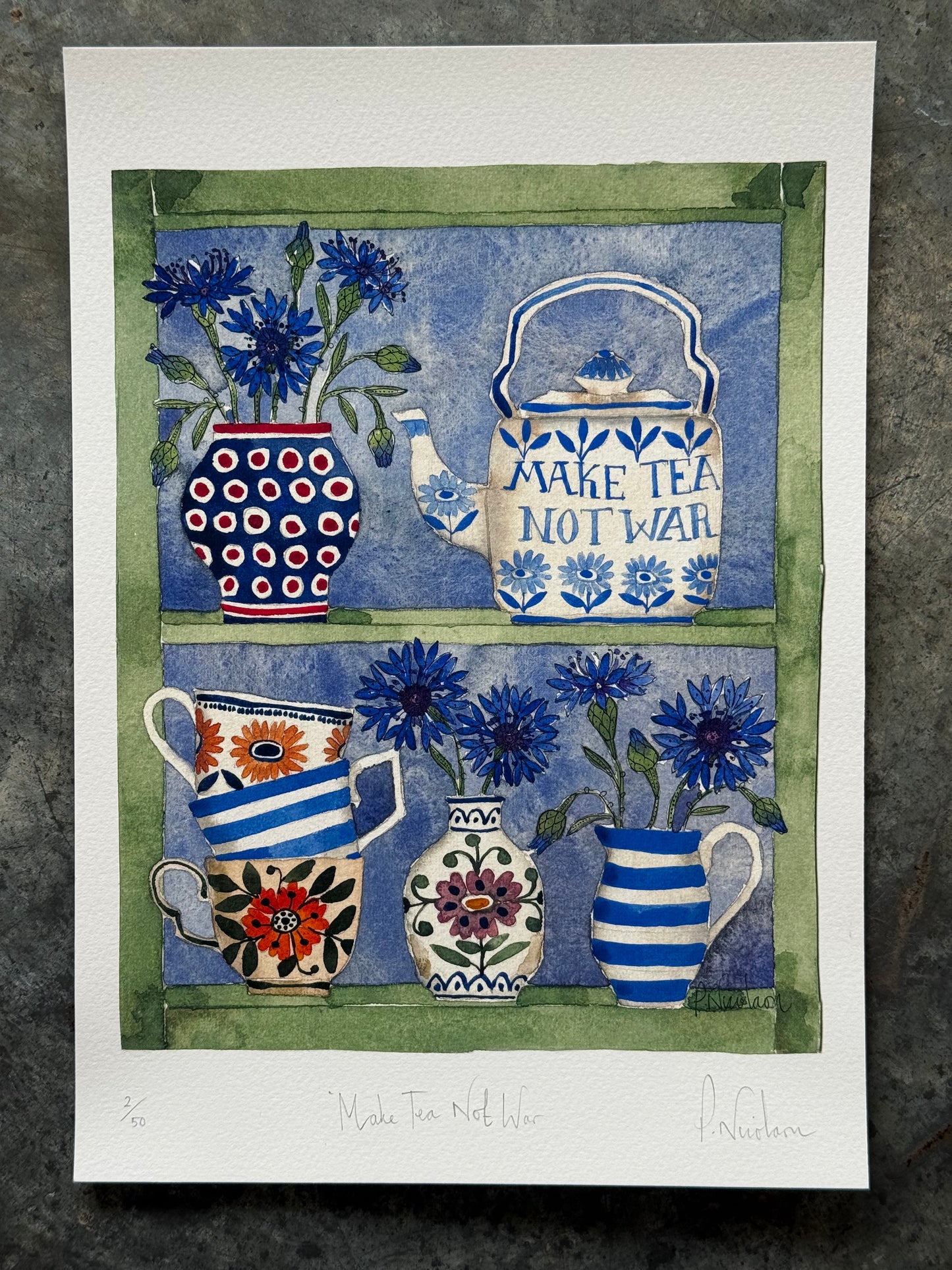 A4 Limited Edition, Make Tea Not War, Giclee Print