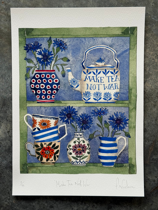 A4 Limited Edition, Make Tea Not War, Giclee Print