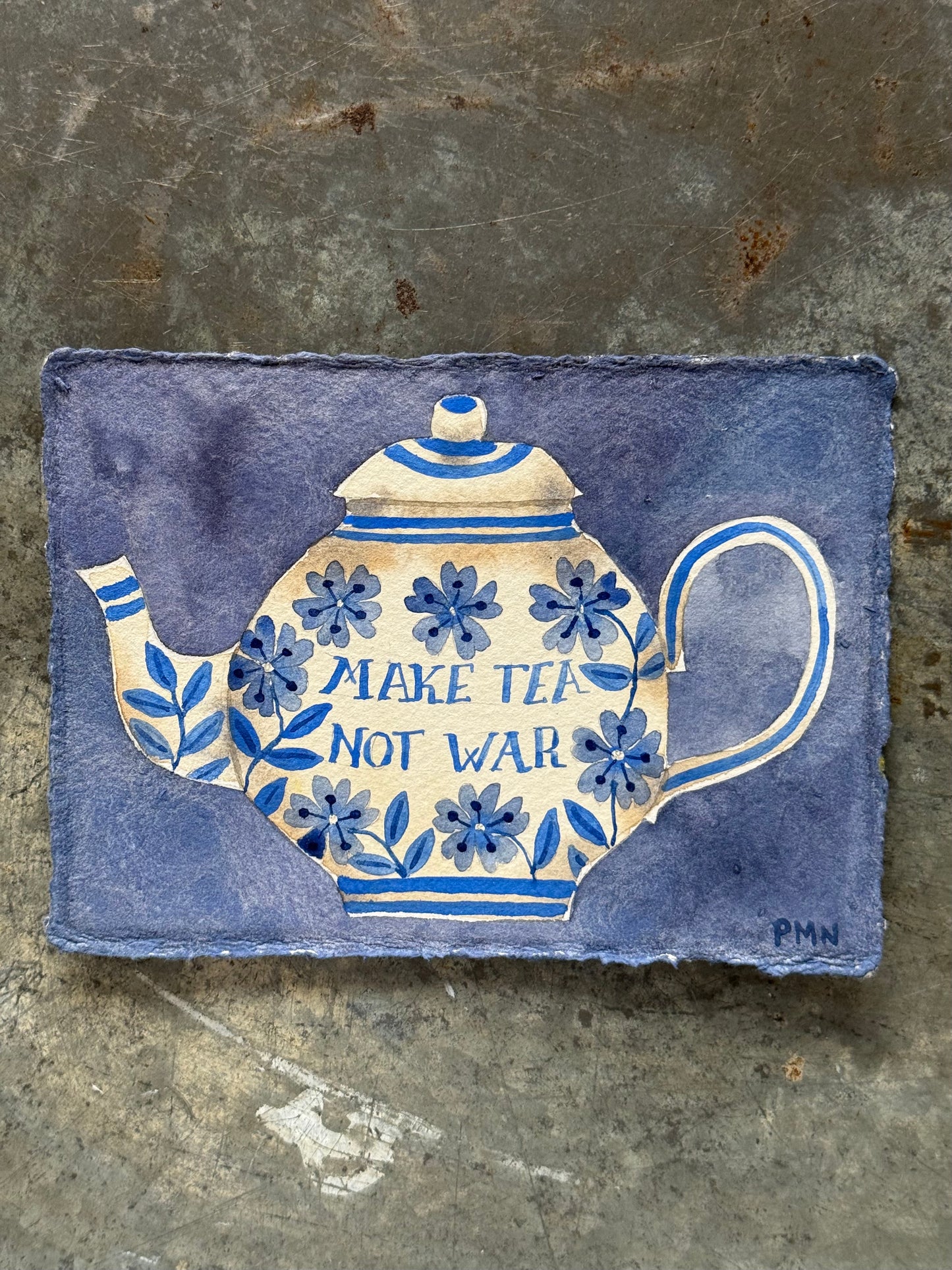 A6, Original, Watercolour Teapot (e)
