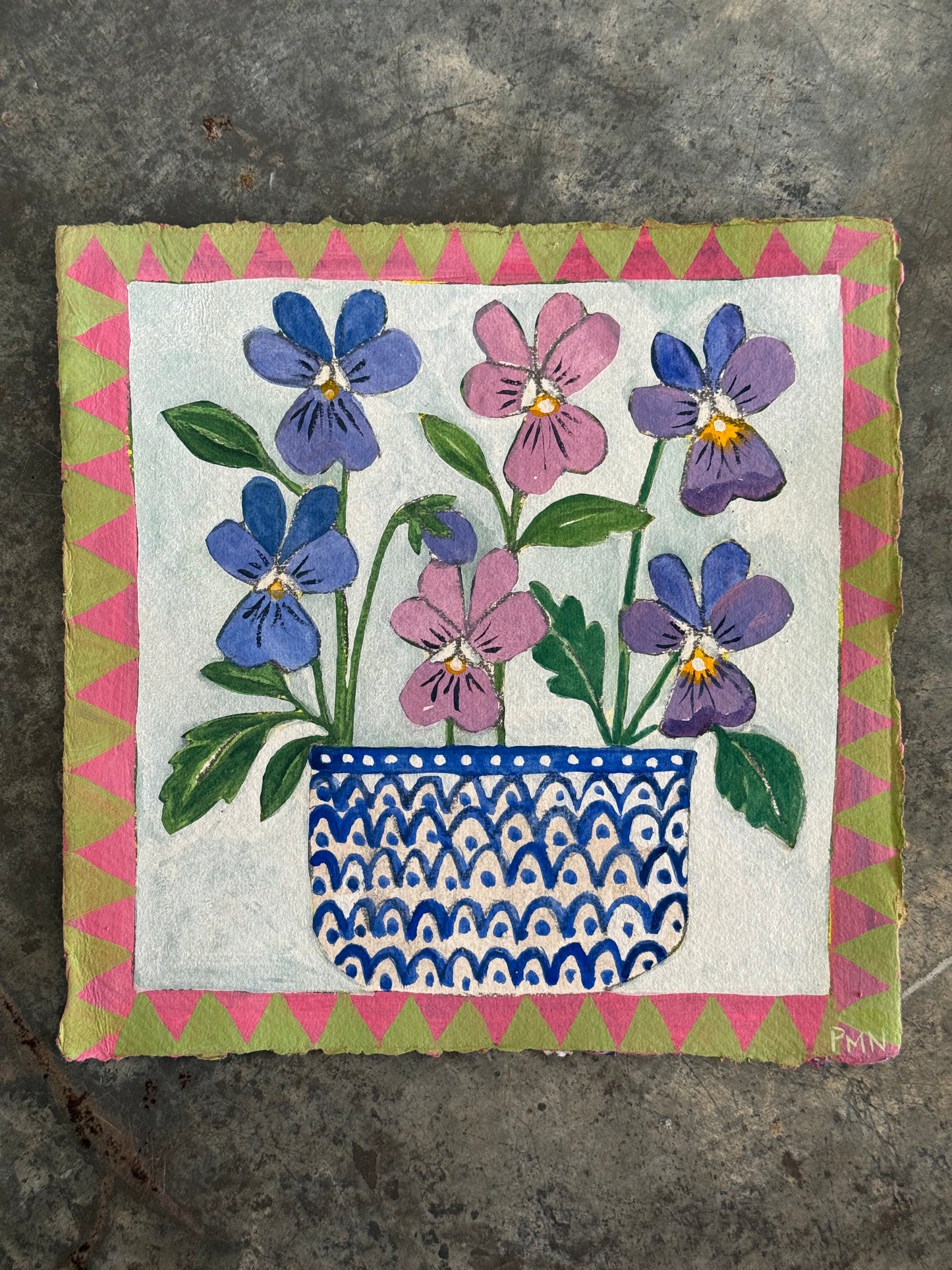 Original, Pencil & Gouache Violas