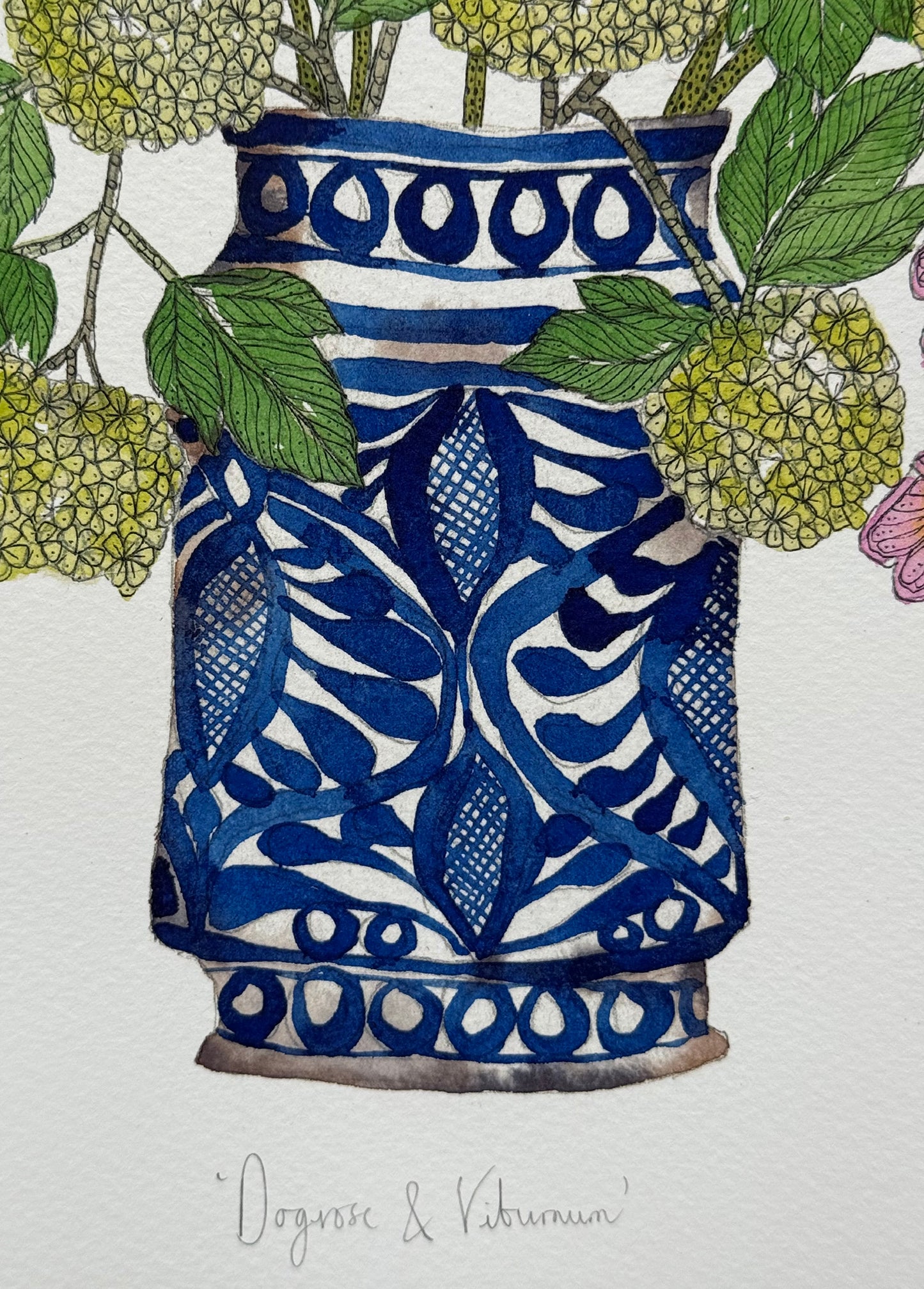 A4 'Dog Rose & Viburnum Limited Edition Giclee Print