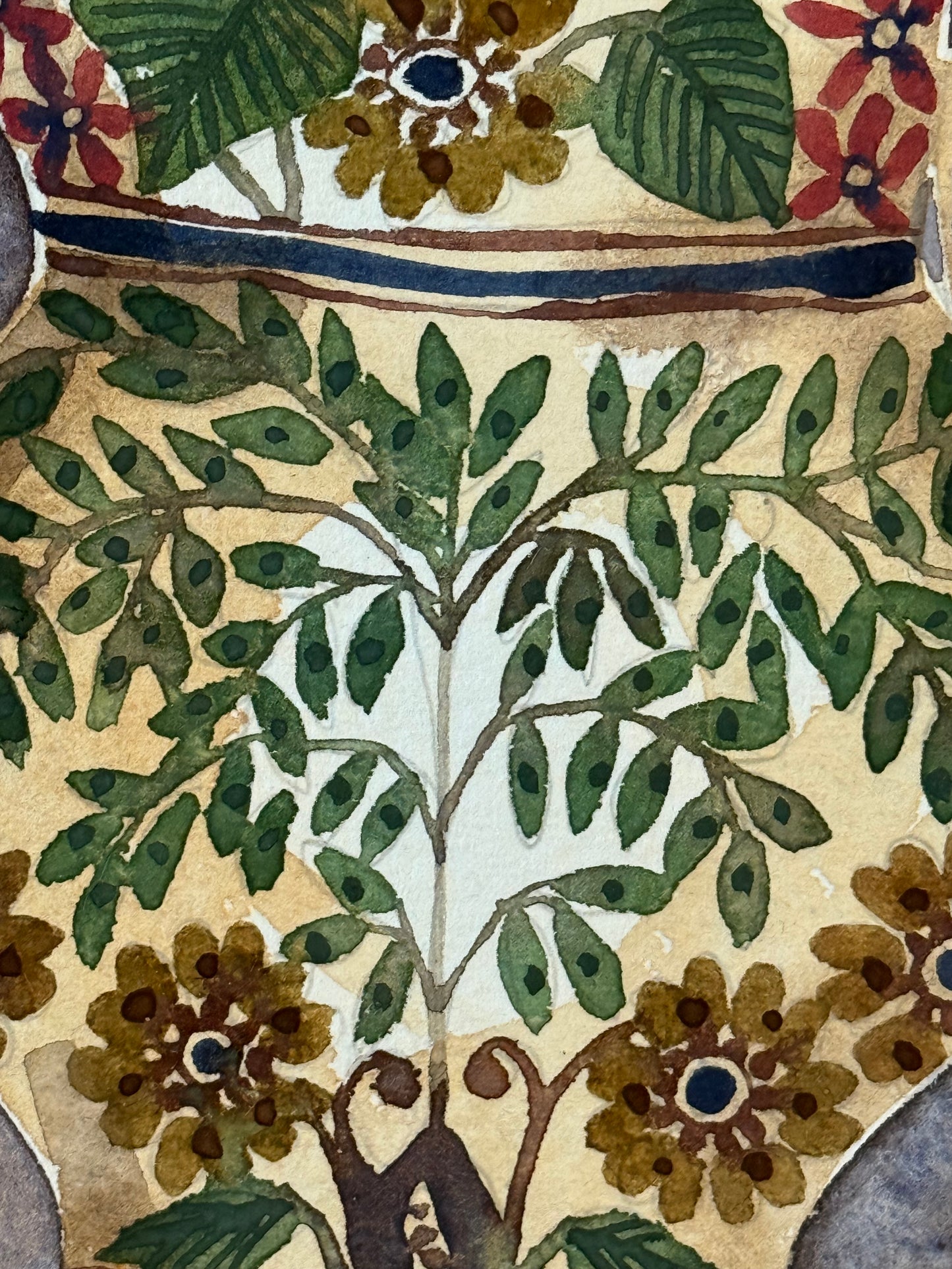 Original, Large Watercolour Stacked Teacups, Jugs & a Teapot