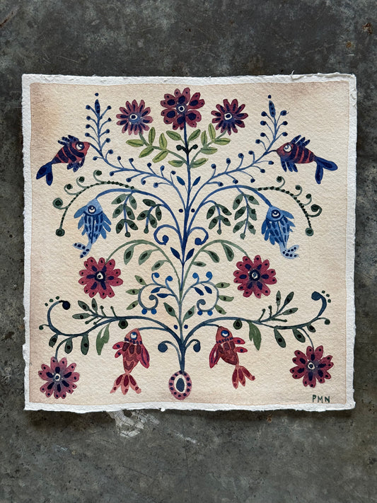 Original, Watercolour Flower & Fish Patterns