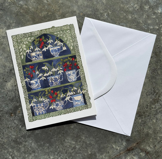 A5 ‘Snowdrops & Rosehips’ Greetings Cards (4 in a pack)