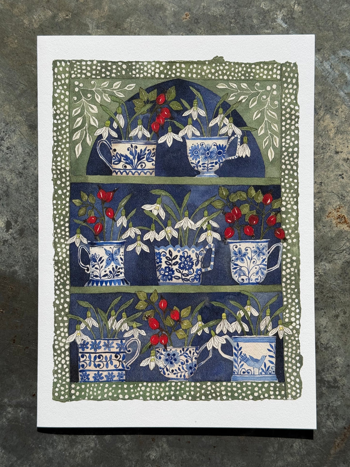 A5 ‘Snowdrops & Rosehips’ Greetings Cards (4 in a pack)