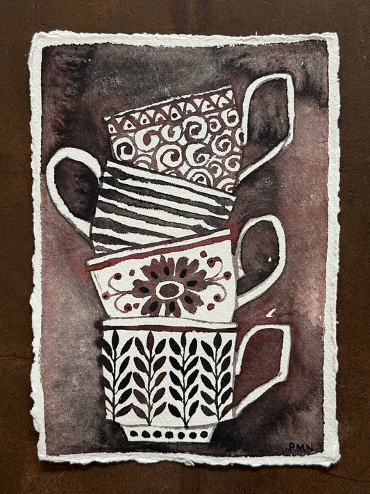 A5, Original Watercolour Teacup Study (d)