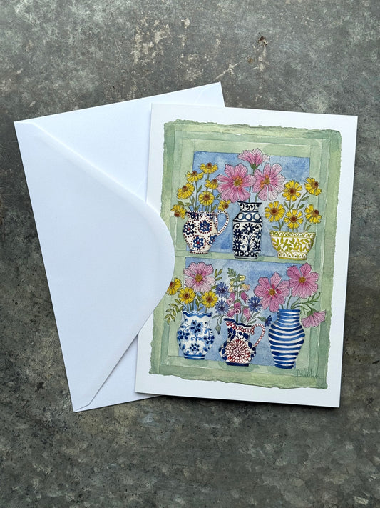 A5 ‘Summer Flowers’ Greetings cards (4 in a pack)
