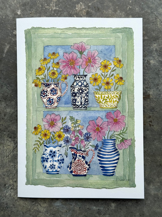 4 Pack of A5 ‘Summer Flowers’ Greetings card