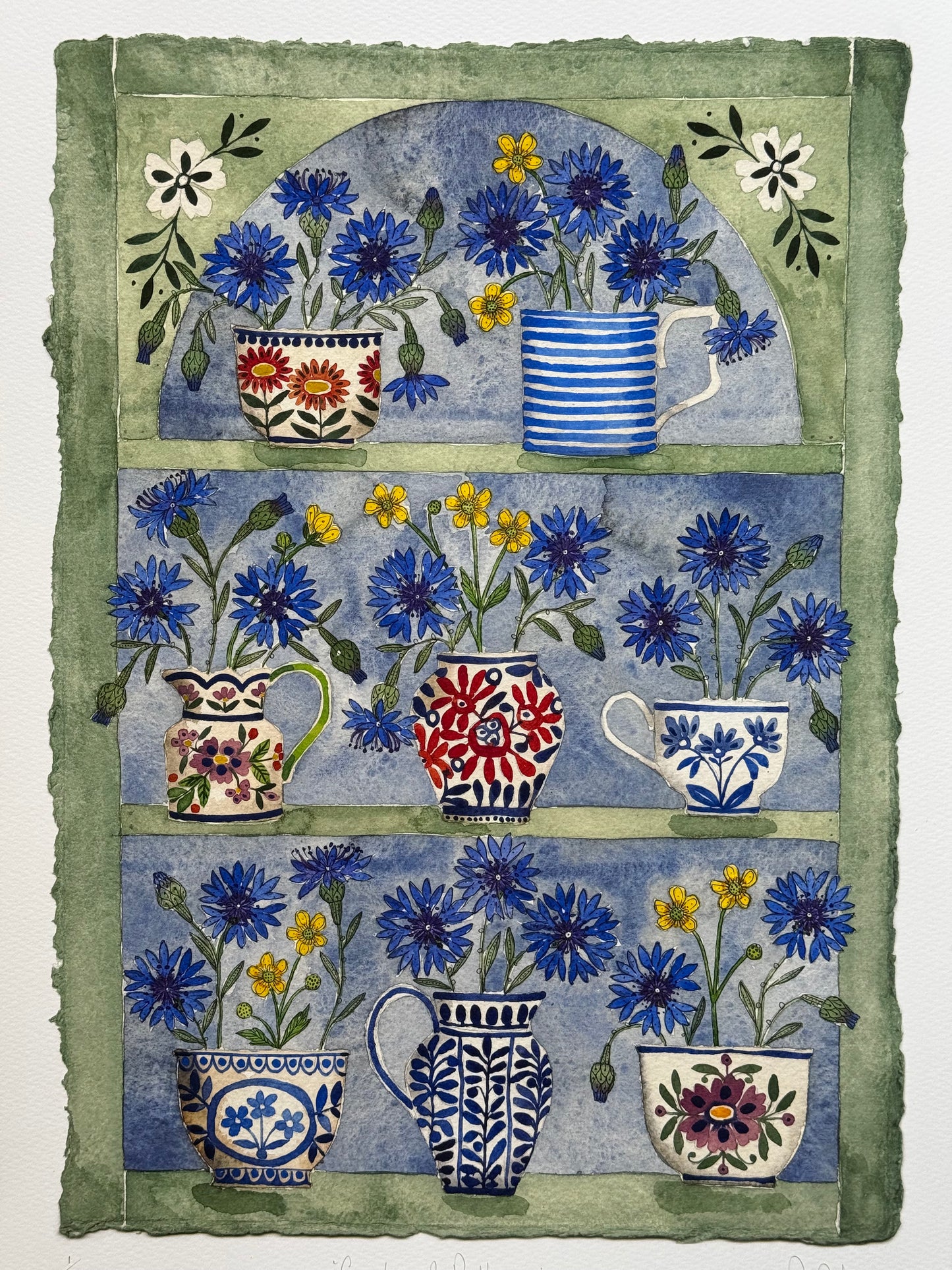 A3 Limited Edition, Cornflowers & Buttercups, Giclee Print.
