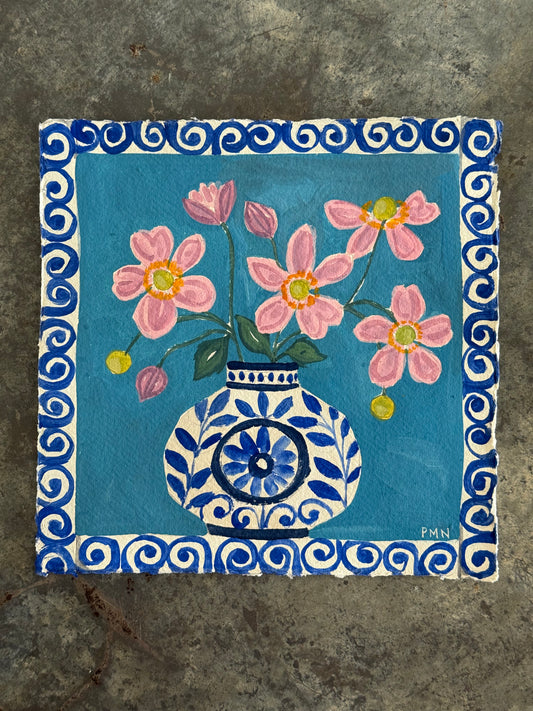 Original, Gouache Anemone Flowers