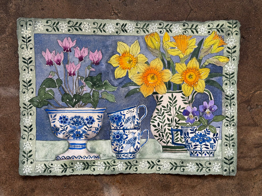 A3 Original Watercolour Flower Still Life