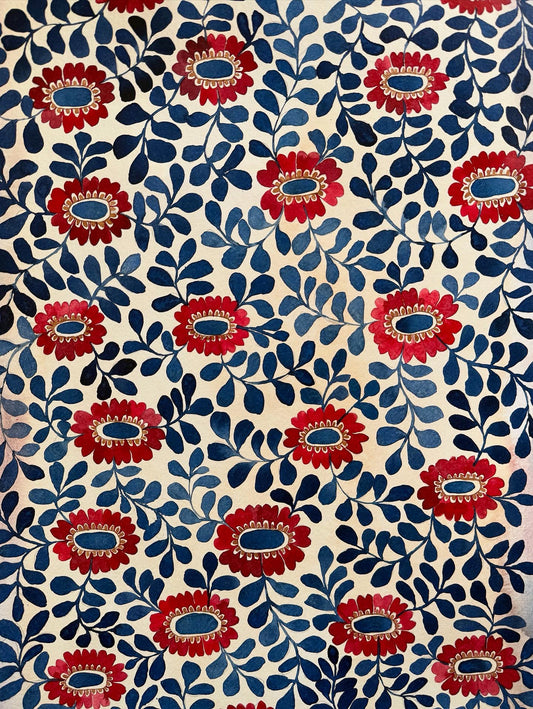 Original, Tall, Floral Pattern Painting