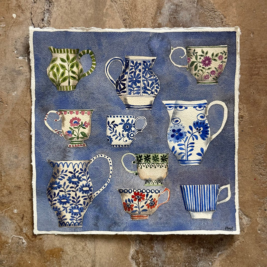 Original, Watercolour Teacups & Jugs
